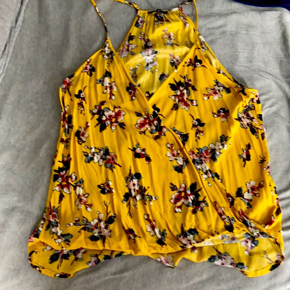 Yellow flowy top